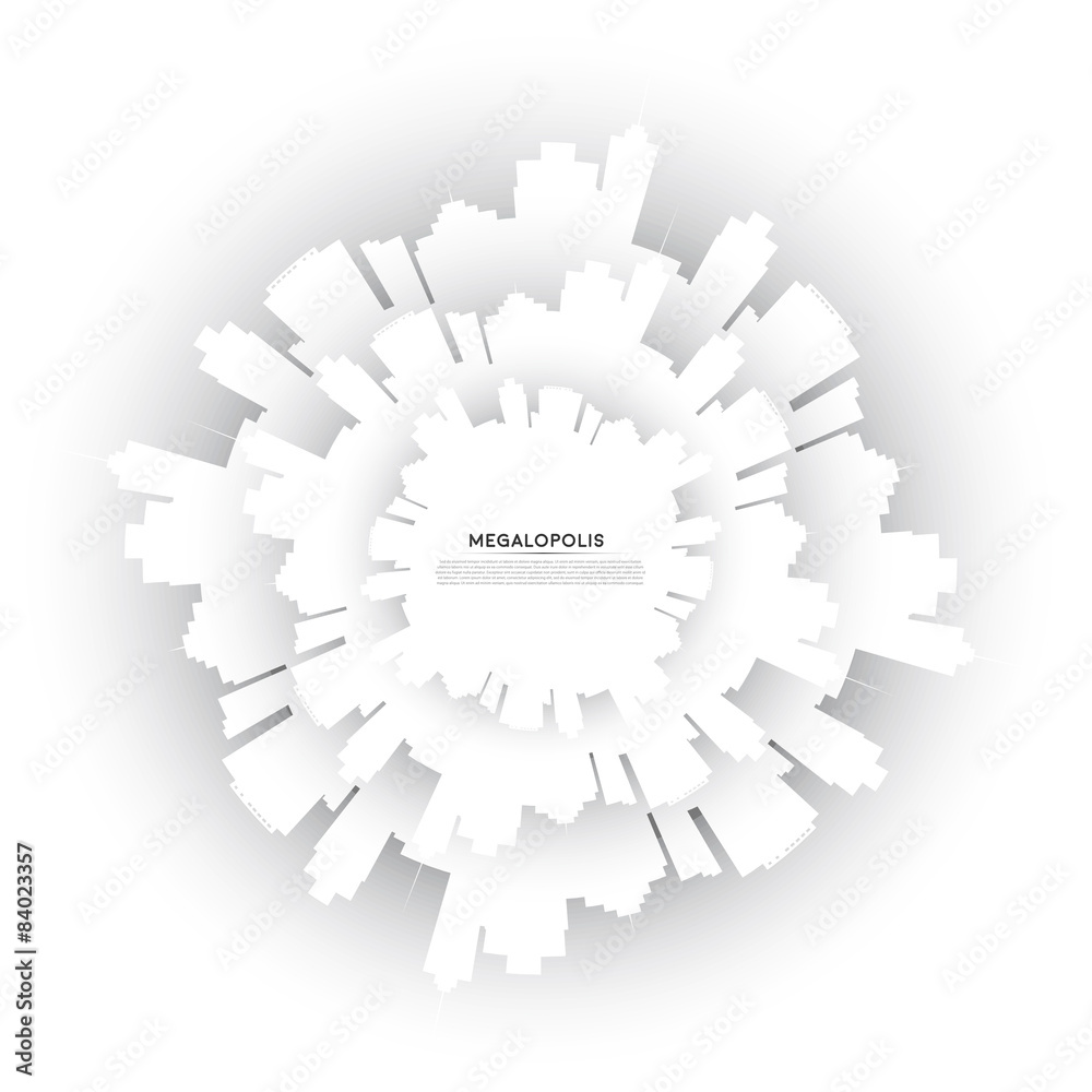Fototapeta premium Vector circle modern city. 