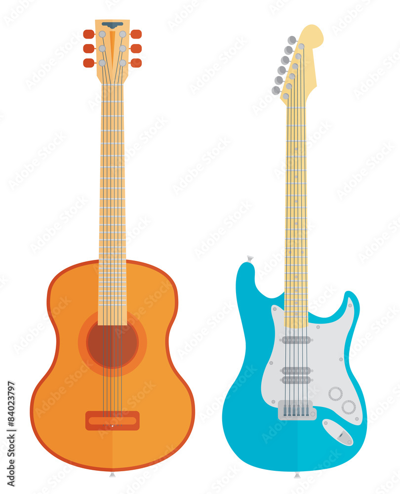 Obraz premium Vector guitars set