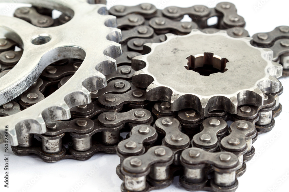 Roller chains with sprockets for motorcycles Roller chains with sprockets for motorcycles