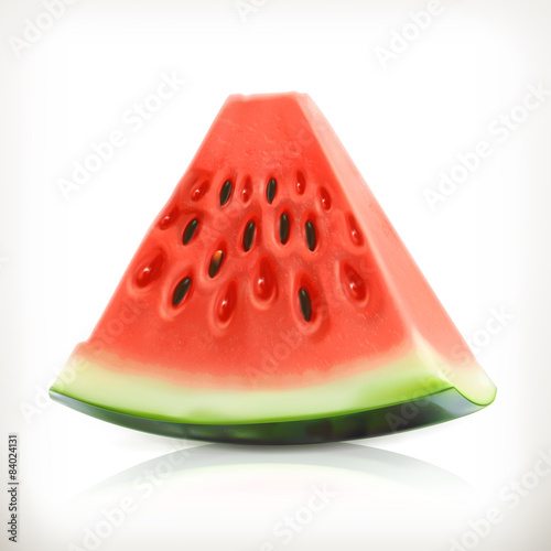Slice of watermelon, summer fruit, vector icon