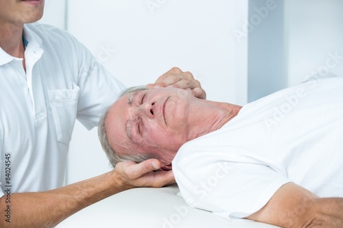 Man receiving head massage 
