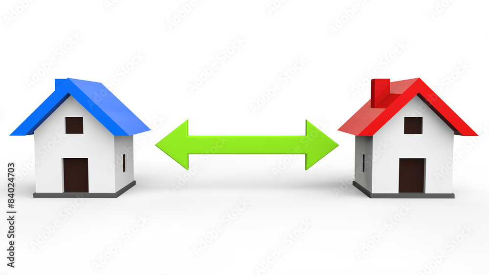 3d house exchange concept 3d house exchange concept