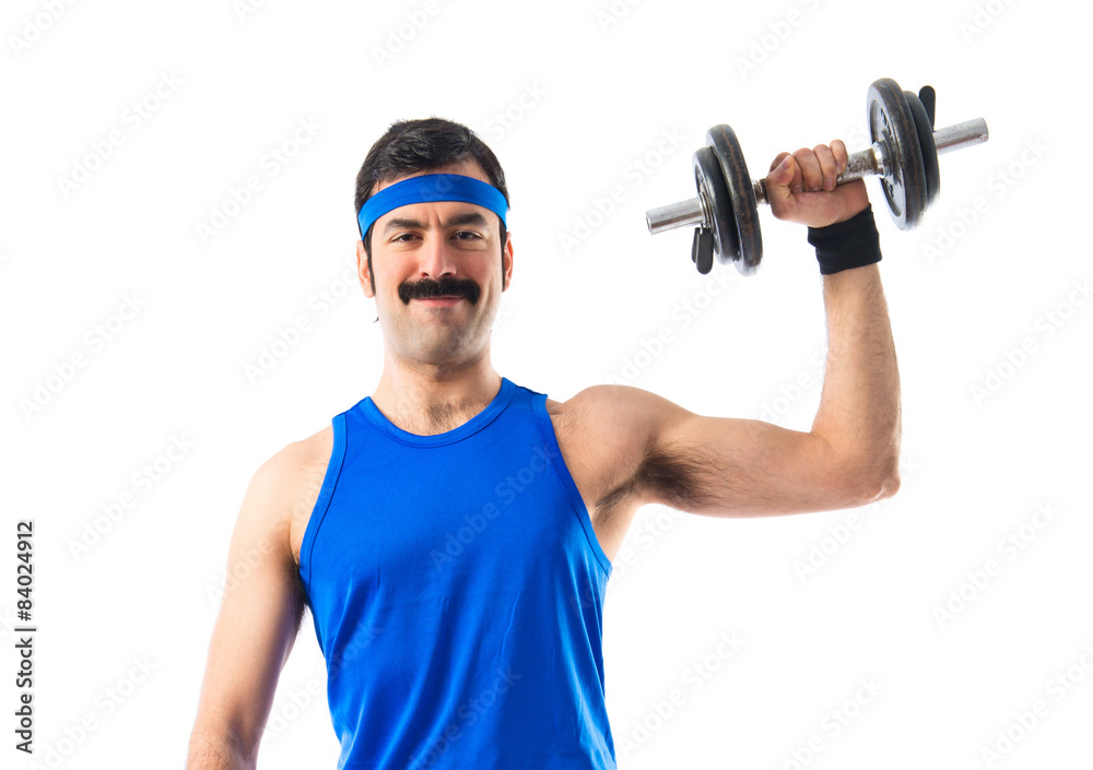 Runner doing weightlifting Runner doing weightlifting
