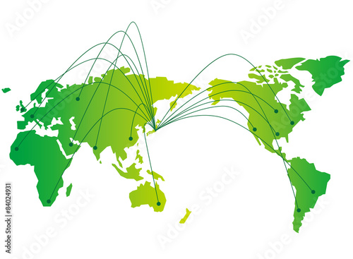 japan map network Vector