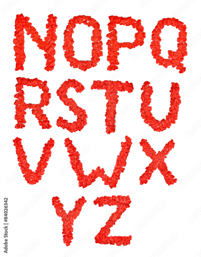 Red heart font. A lot of hearts in the form of letters. Red heart font. A lot of hearts in the form of letters.