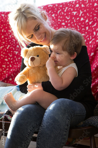 Mother with Tired Toddler photo