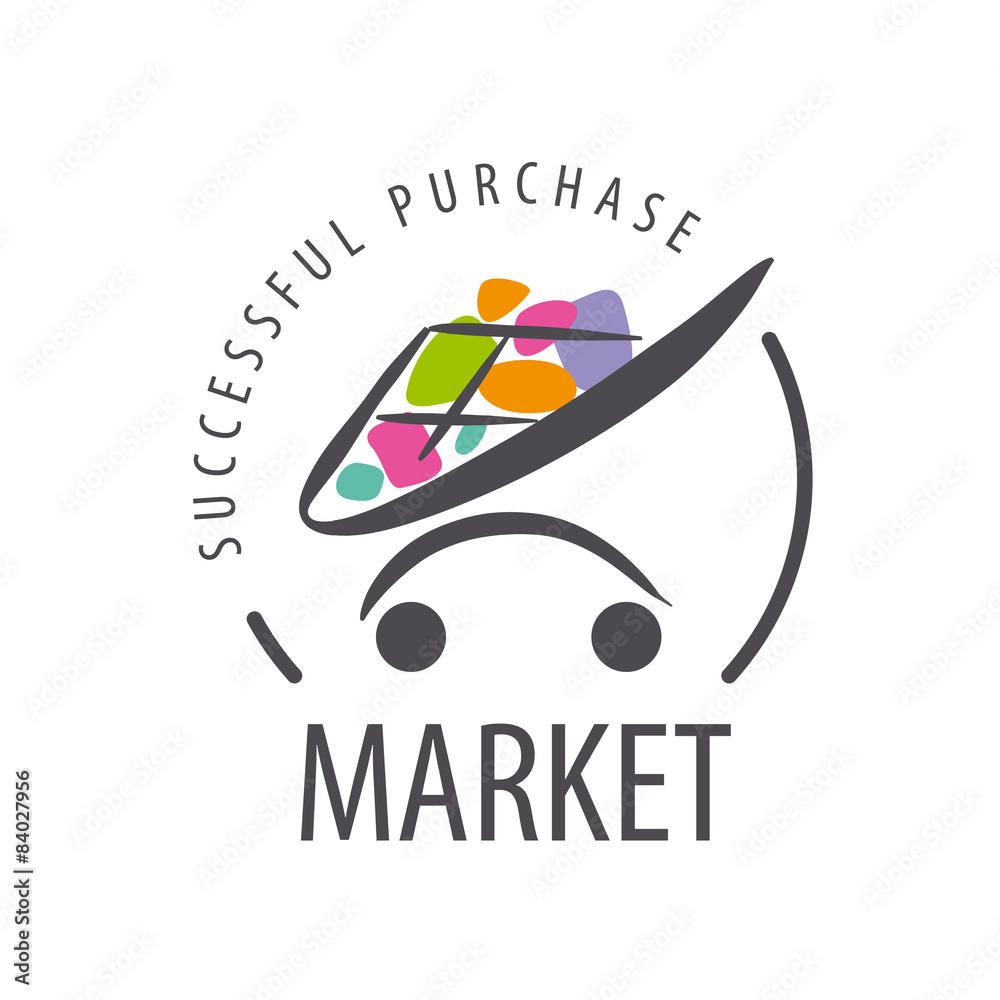 Obraz premium vector logo shopping trolley of goods