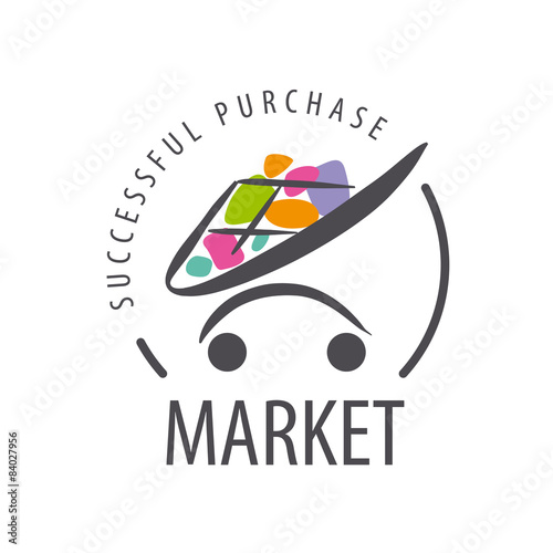 vector logo shopping trolley of goods