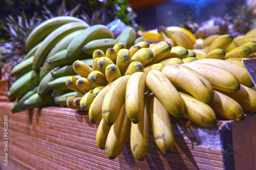 Tablou pe pânză bananas on display in a supermarket