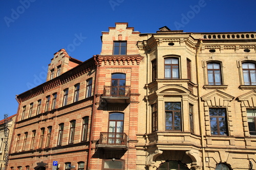 Bricks buildings in the city center of Vilnius