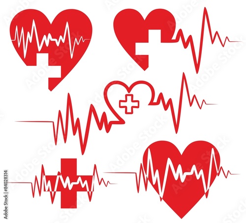 heart Logos with the cardiogram.