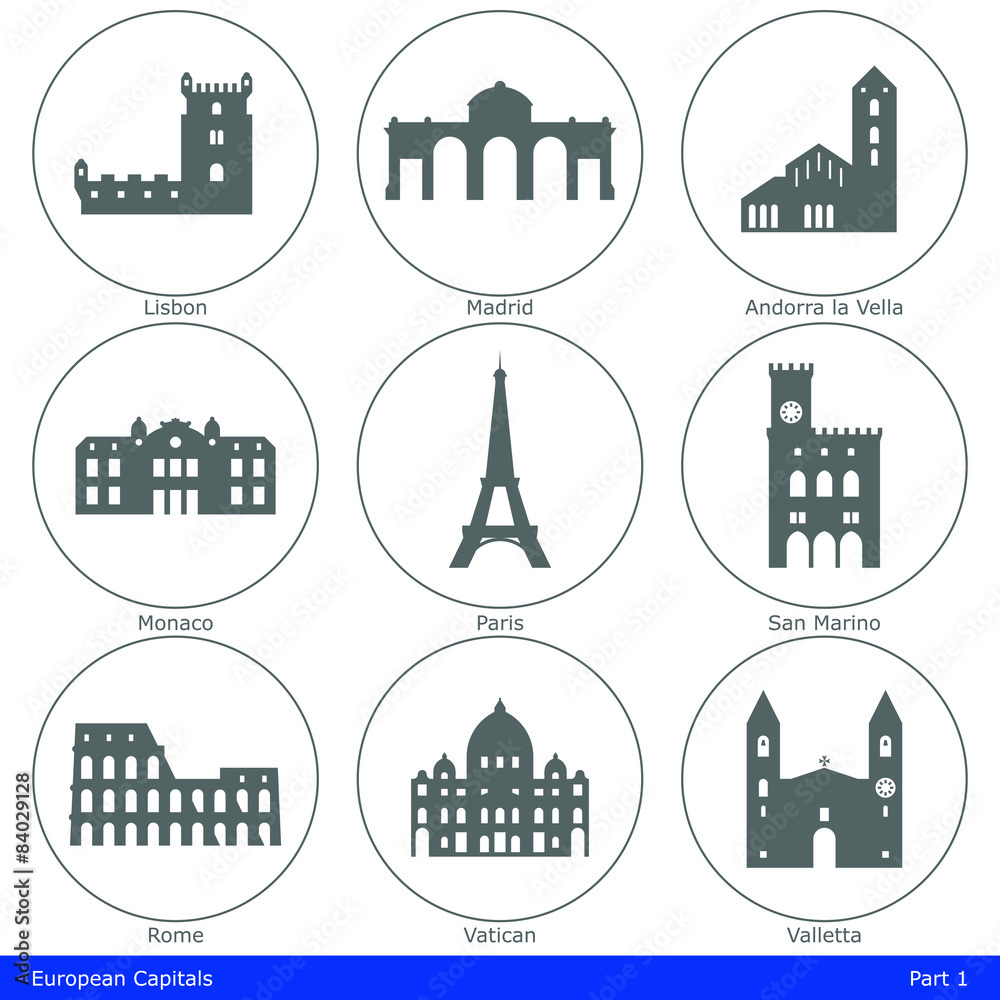 European Capitals - Icon Set (Part 1) European Capitals - Icon Set (Part 1)