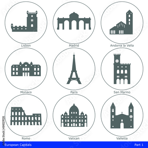 European Capitals - Icon Set (Part 1)