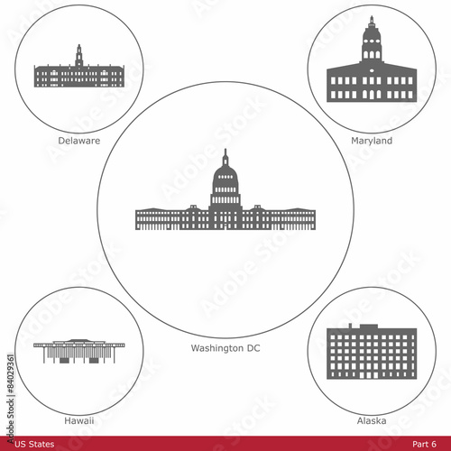 US States - symbolized by the State Capitols  Part 6 