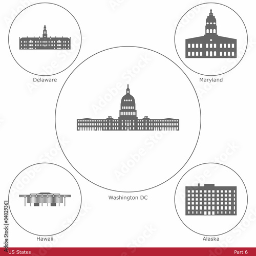 US States - symbolized by the State Capitols (Part 6)