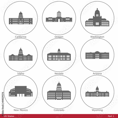 US States - symbolized by the State Capitols (Part 1)