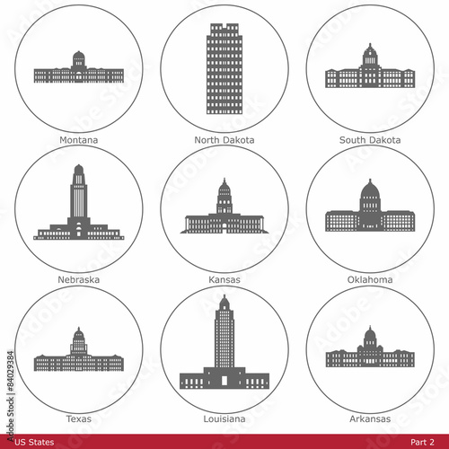 US States - symbolized by the State Capitols (Part 2)