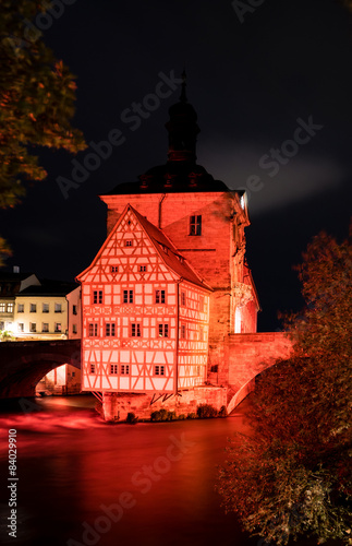 Bamberg bei Nacht Altes Rathaus photo