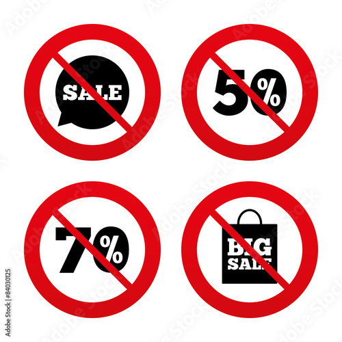 Sale speech bubble icon. Big sale shopping bag.