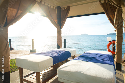 massage bed by the beach