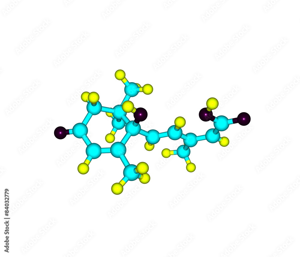 Abscisic acid molecule isolated on white Abscisic acid molecule isolated on white