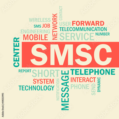 SMSC word cloud, Short message service centre