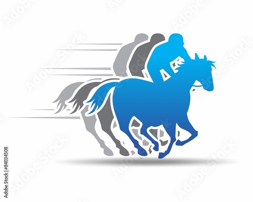 Obraz na płótnie blue horserace image vector