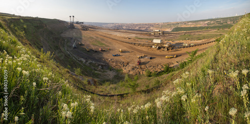 open-cast brown coal mining garzweiler germany panoramic view