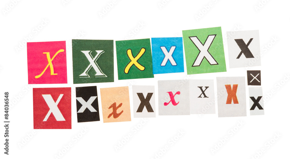 Letters X from newspapers Letters X from newspapers