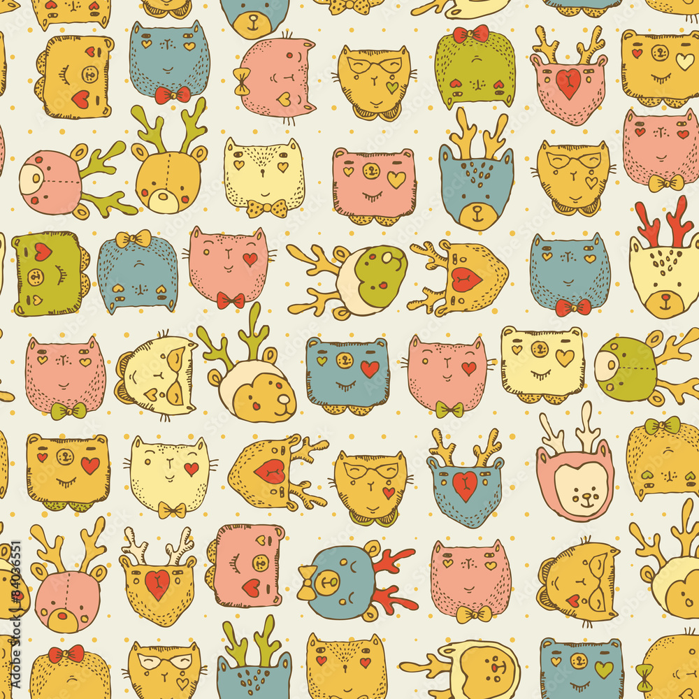 Seamless pattern with cute animals Seamless pattern with cute animals