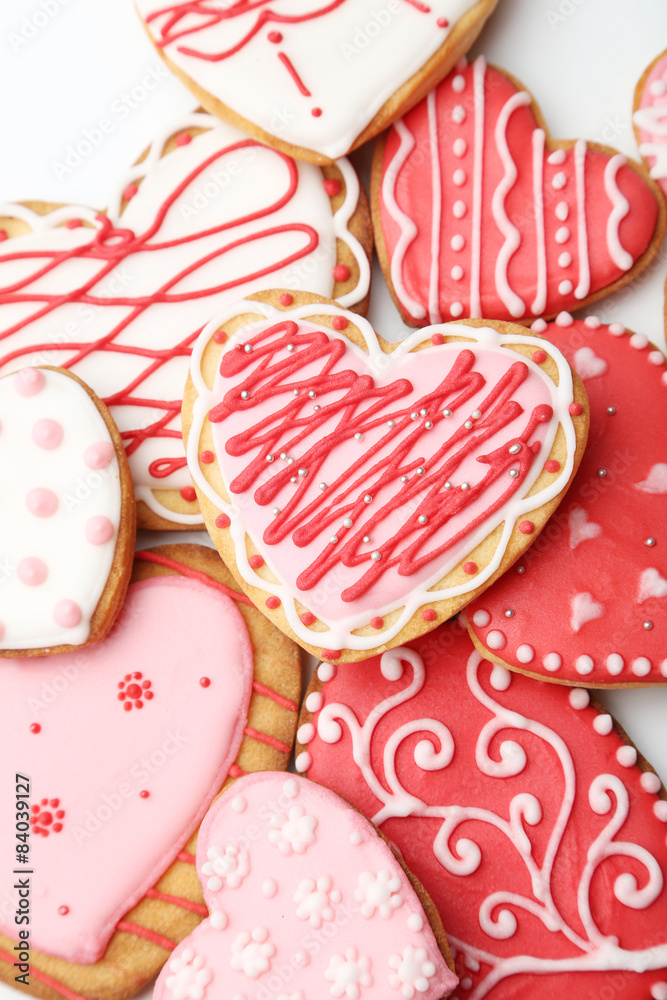 Heart cookies isolated on white Heart cookies isolated on white