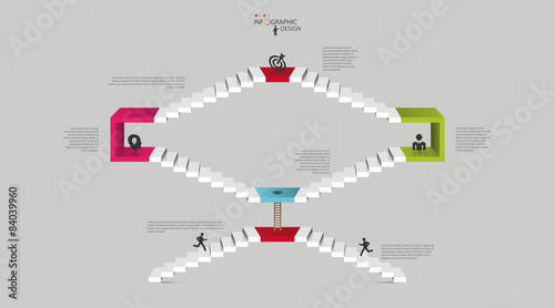 Infographics business staircase concept, Vector illustration