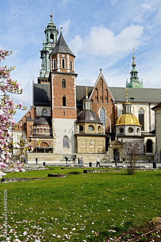 Polen, Innenhof des Schlosses mit Kathedrale in Krakau #84040300