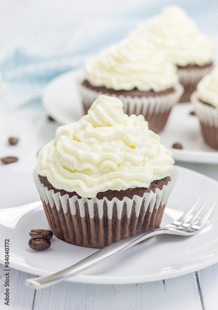 Chocolate cupcakes with ricotta cheese frosting Chocolate cupcakes with ricotta cheese frosting