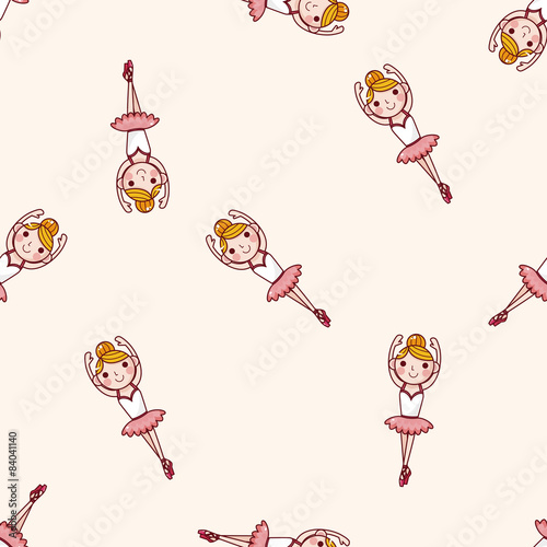 ballet dancer , cartoon seamless pattern background