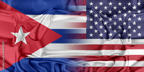 Canvas Print USA and Cuba