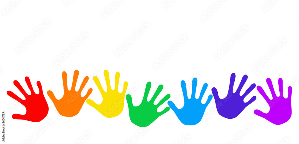 Obraz premium Bunte Handabdrücke