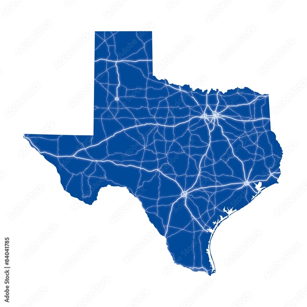Obraz premium Texas road map