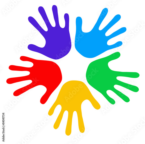 Bunte Handabdrücke