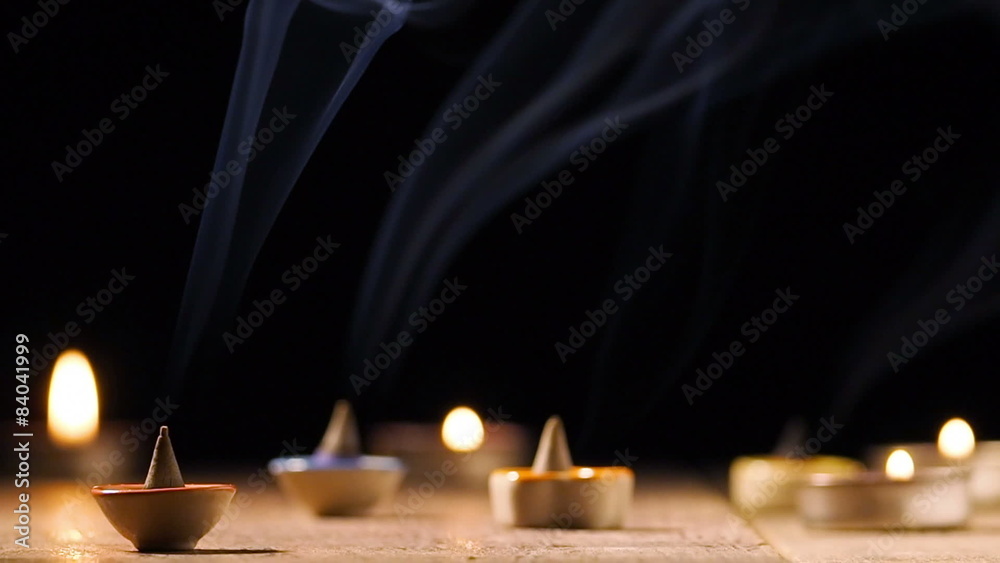 
Incense cone or gum benjamin with abstract smoke.

