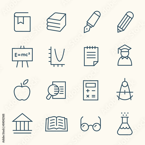 Education line icon set