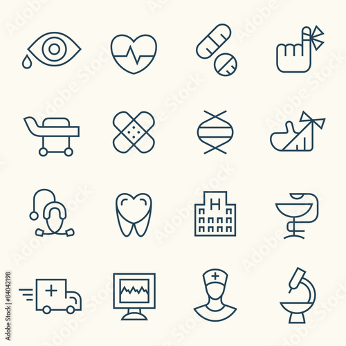 Medical line icon set