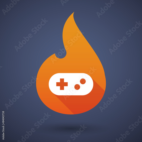 Flame icon with a game pad