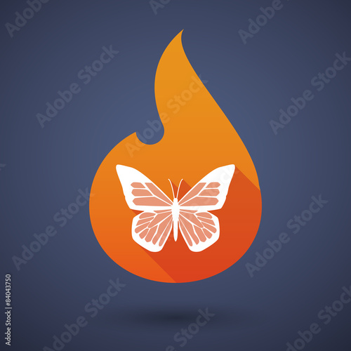 Flame icon with a butterfly