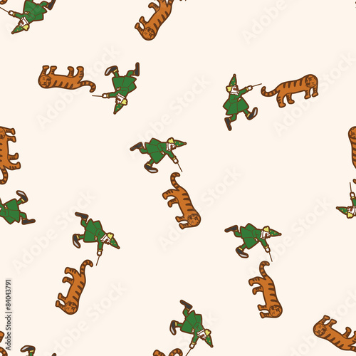 circus tamer , cartoon seamless pattern background