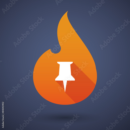 Flame icon with a push pin