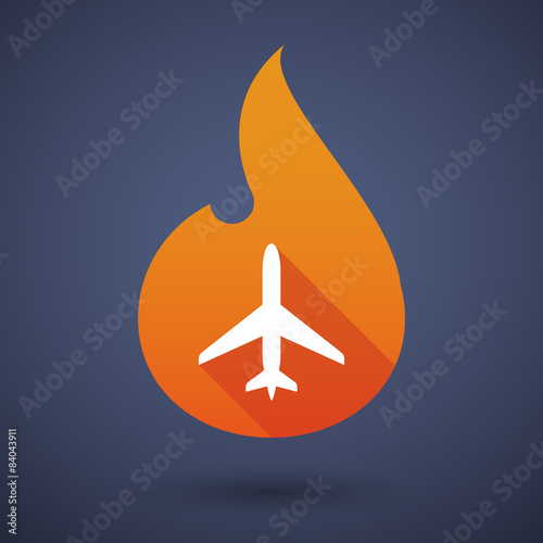 Flame icon with a plane
