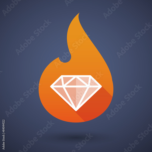 Flame icon with a diamond sign