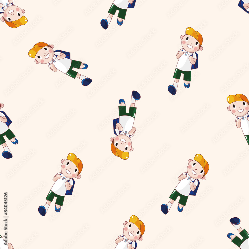Obraz premium student cartoon , cartoon seamless pattern background