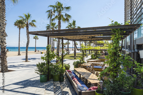 Terrace of a beachfront bar